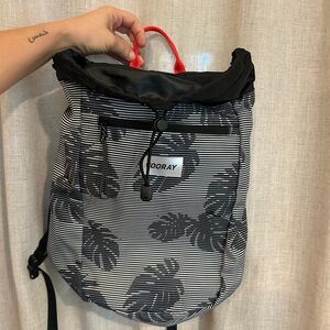 DooRay Black and White Striped Women's Backpack